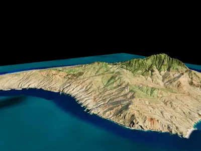 Lanai Island 3d Model terrain Low-poly 3D model