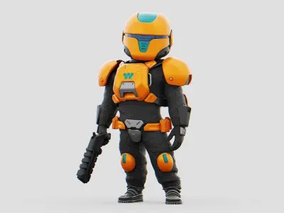 TOON TROOPER AHILLON  RIGGED 3D model