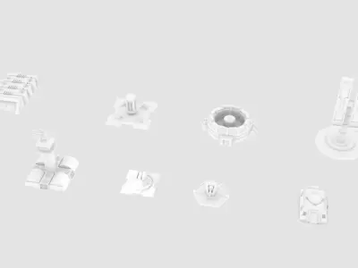 Scifi Space Building 2  Low-poly 3D model