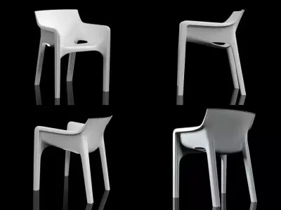 T N G four plastic chairs 3D model