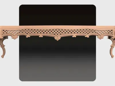 Carved tv table for CNC 02 3D model