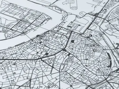Antwerp Road Network and Streets 3D model