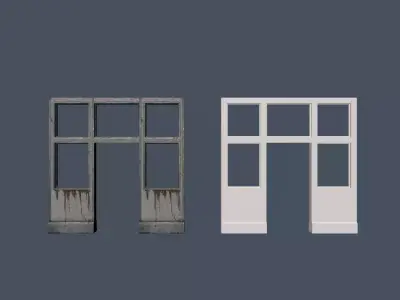 Doors city assets for game Low-poly 3D model