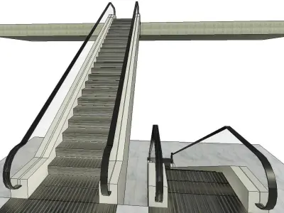 Parametric Two Level Based Escalator Revit Family 3D model