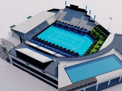 ASB Tennis Centre - Auckland New Zealand 3D model