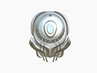 SciFi Backpack D09 Aluminum - Fashion Character Design Low-poly 3D model