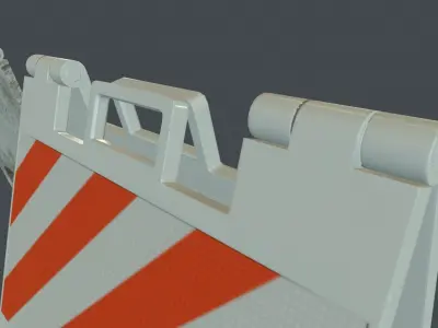 Traffic Plastic Barricade PBR Game Ready Low-poly 3D model