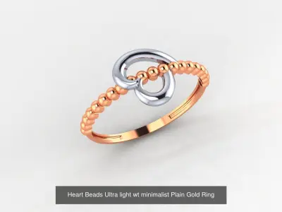 31 Heart Love Valentine Nature Ultra light wt Plain Gold Ring 3D Model Pack