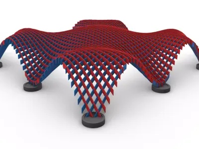 Waffle Structure Parametric Pavilion 3D model