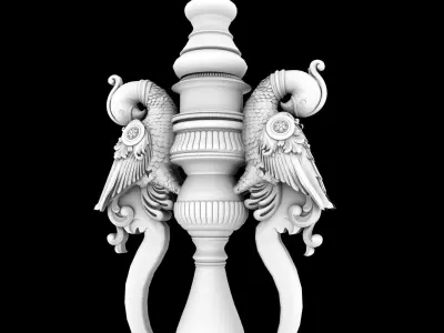oil lamp balaji venkateswara Dashavatara lakshmi 3D model