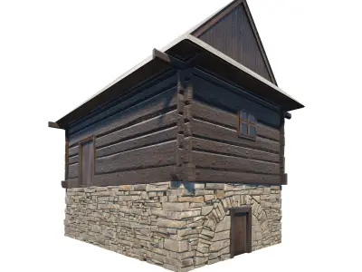 Granary Building - Slav Architecture Low-poly 3D model