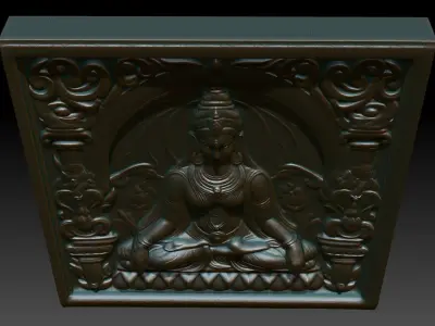 Indian Temple Wall basrelief 25 240619 3D print model