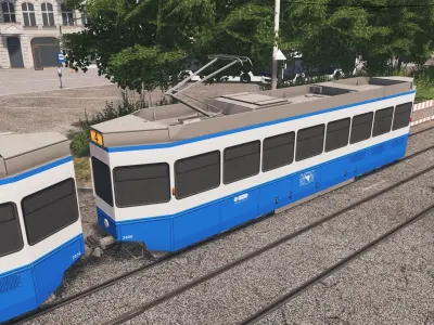 Zurich Tram 2000 Low-poly 3D model