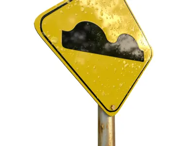 Poor Road Surface Ahead Traffic Sign 3D model