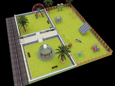 Garden Low-poly 3D model