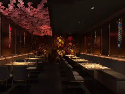 Restaurant Cafe Bar Pub Scene  3D model