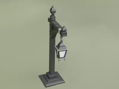 Medeival Lamp Post Low-poly 3D model purchase