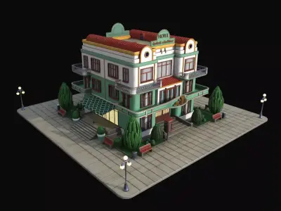 Model STYLIZED BUILDING - Hotel 3 3D model
