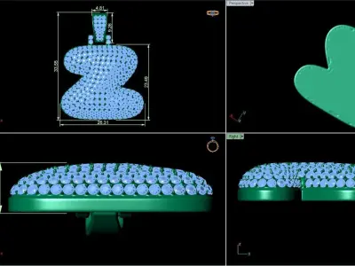 Bubble Z Initial Pendant 3D print model