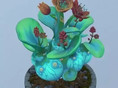 Hand paint Flower 3D model