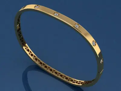 The Zenith Bangle Bracelet jewelry 3D model - for Her 3D print model
