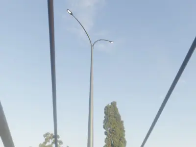 Street Light 12 version 16 10m with pole 4 Low-poly 3D model