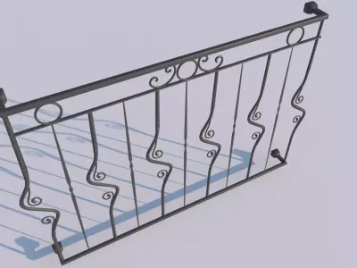 Modern Railing for Building Low-poly 3D model