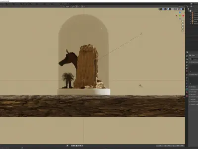 SAUDI ARABIA ULA Gate WITH an ARABIAN HORSE ATTACHED IN THE BACK 3D model
