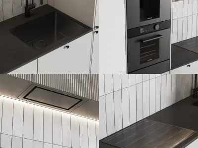 105 contemporary kitchen 02 German cold gray 3D model