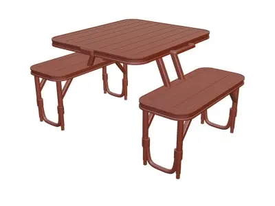 Foldable camping table Low-poly 3D model