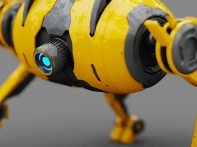 4Leg bot  Rigged 3D model
