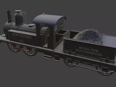 Old victorian steam locomotive 3D model
