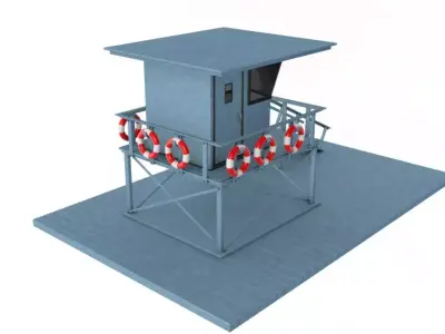 Lifeguard Station blue 3D model