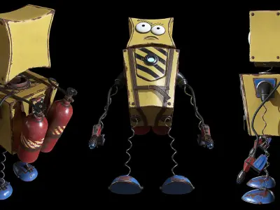 Character Flamethrower  PBR 3D model