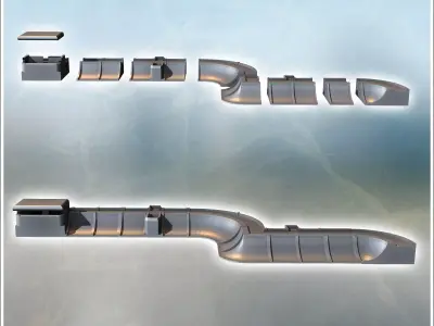 Atlantic Wall fortifications with coastal wall and bunker 3 - Wo 3D print model