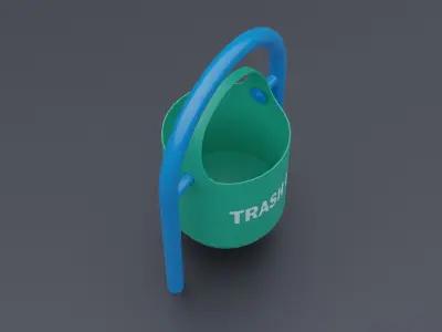 Trash bins Low-poly 3D model
