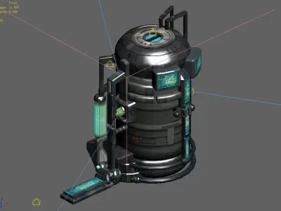 Future World - Ground Chemical Container 03 3D model