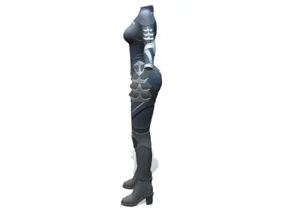 Female Navy Sci-fi Bodysuit Low-poly 3D model