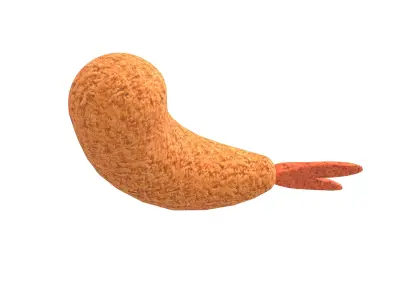 Fried Shrimp V1 002 Low-poly 3D model