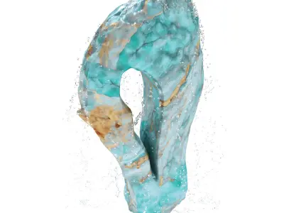 Argentine Aquamarine Onyx Stone Fountain 3D model