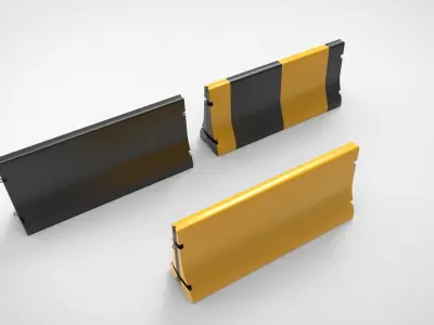 road barrier  Low-poly 3D model