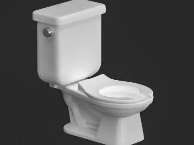 5 Toilet bowls and flash tanks 3D model