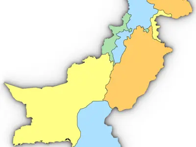 3d Political Map of Pakistan 3D model
