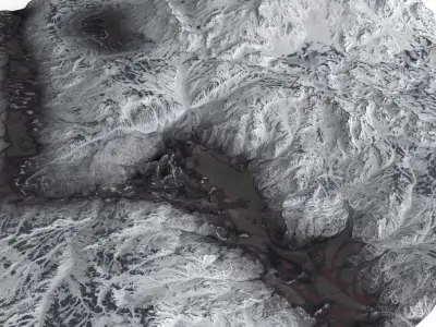 Snow Covered and Icy terrain 3D model