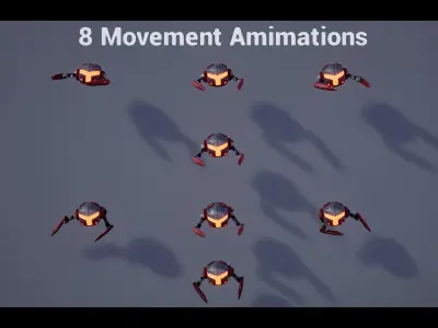 Drone Pack 1 - Full Metal Mega Series Low-poly 3D model