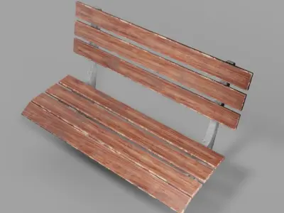 Bench park Low-poly 3D model purchase