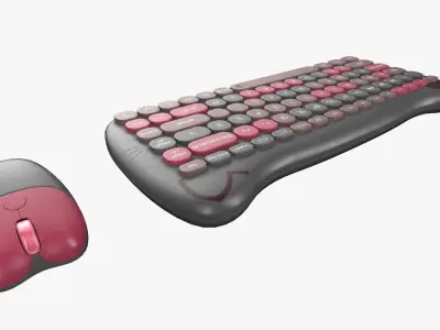 Wireless Keyboard Mouse Set Ultimate Dark Gray Version 3D model