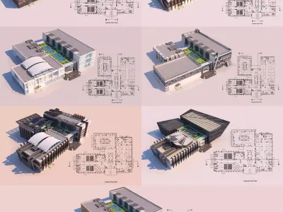 7 Projects - Art Center 2021 - 2Ds Plans - 3Ds Files 3D Model Pack