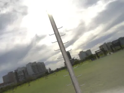 Wood Poles With Ladder - Object 004 Low-poly 3D model