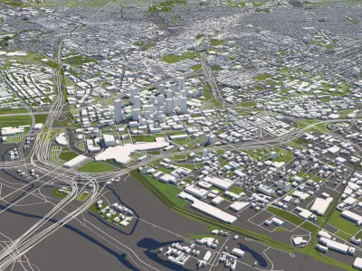 Dallas 50x50km 3D City Map 3D model